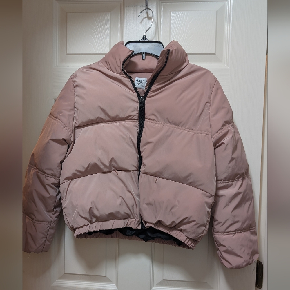 Princess Polly Light Pink Puffer Jacket Size S/M